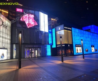 Customized transparent LED display for ONE Central Plaza in Macau - Nexnovo